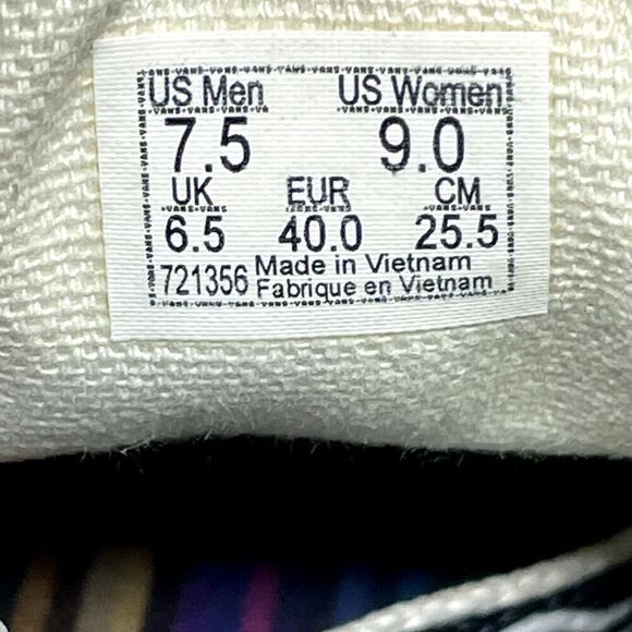 Vans X Crayola Women's Size 9 Shoes White Rainbow Colorful Low Skater Sneakers - Picture 8 of 9